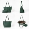 leather tote bag for women with mini pouch
