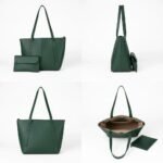 leather tote bag for women with mini pouch
