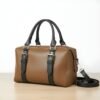 beige and tan satchel bag for women with top handle