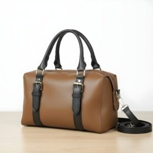 beige and tan satchel bag for women with top handle