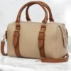 skin beige tan leather satchel handbag for women