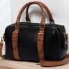 black satchel bag for women with shoulder strap
